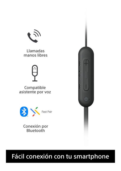 Audífonos Sony Internos Inalámbricos Wi-c100 Color Negro