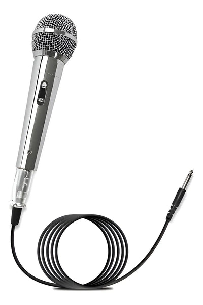 Microfono Profesional Metalico, Cable De 4 Metros Plug 6.3mm Plateado