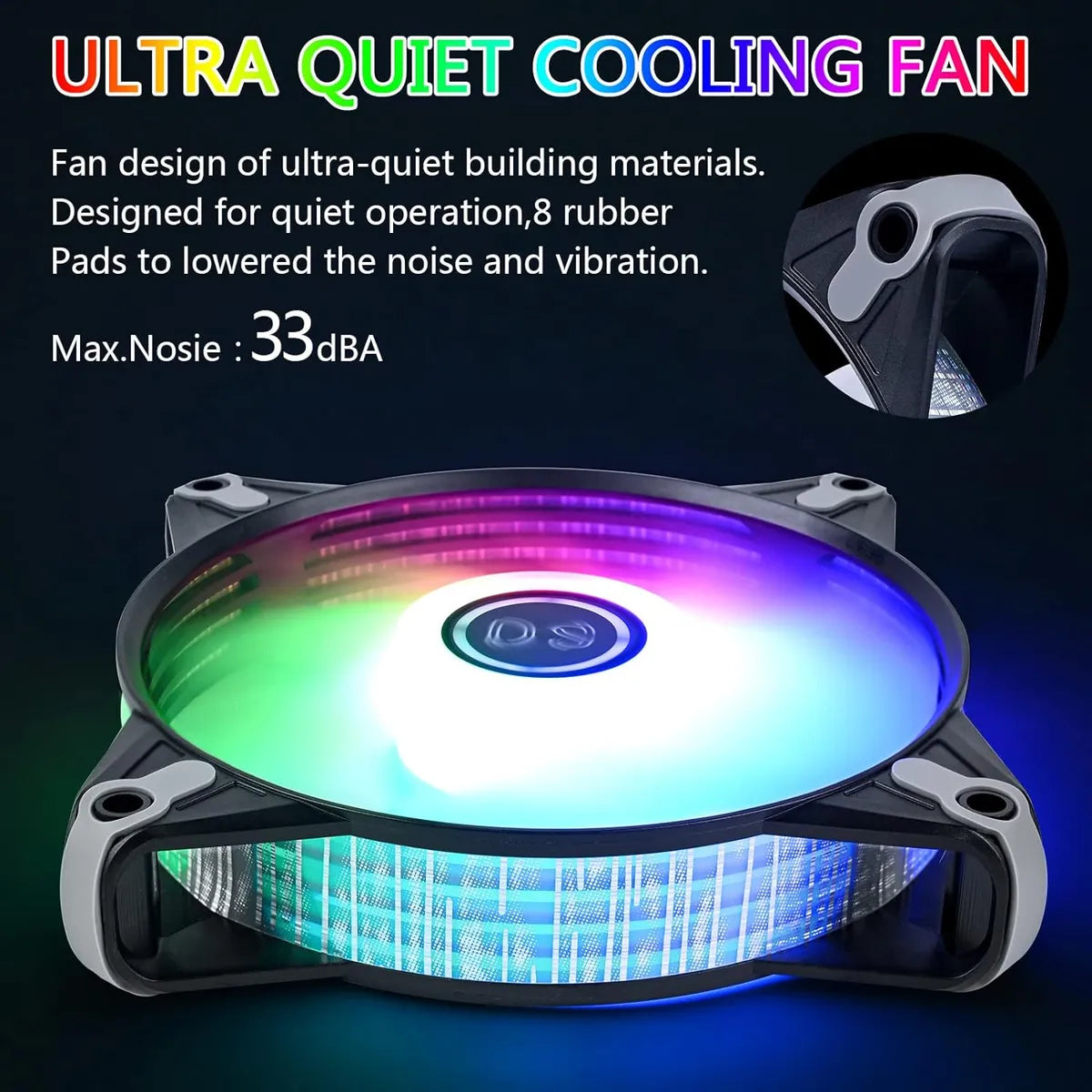 Ventiladores Ds Led Rgb 6 Unidades 4.724 Negros.