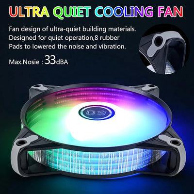 Ventiladores Ds Led Rgb 6 Unidades 4.724 Negros.
