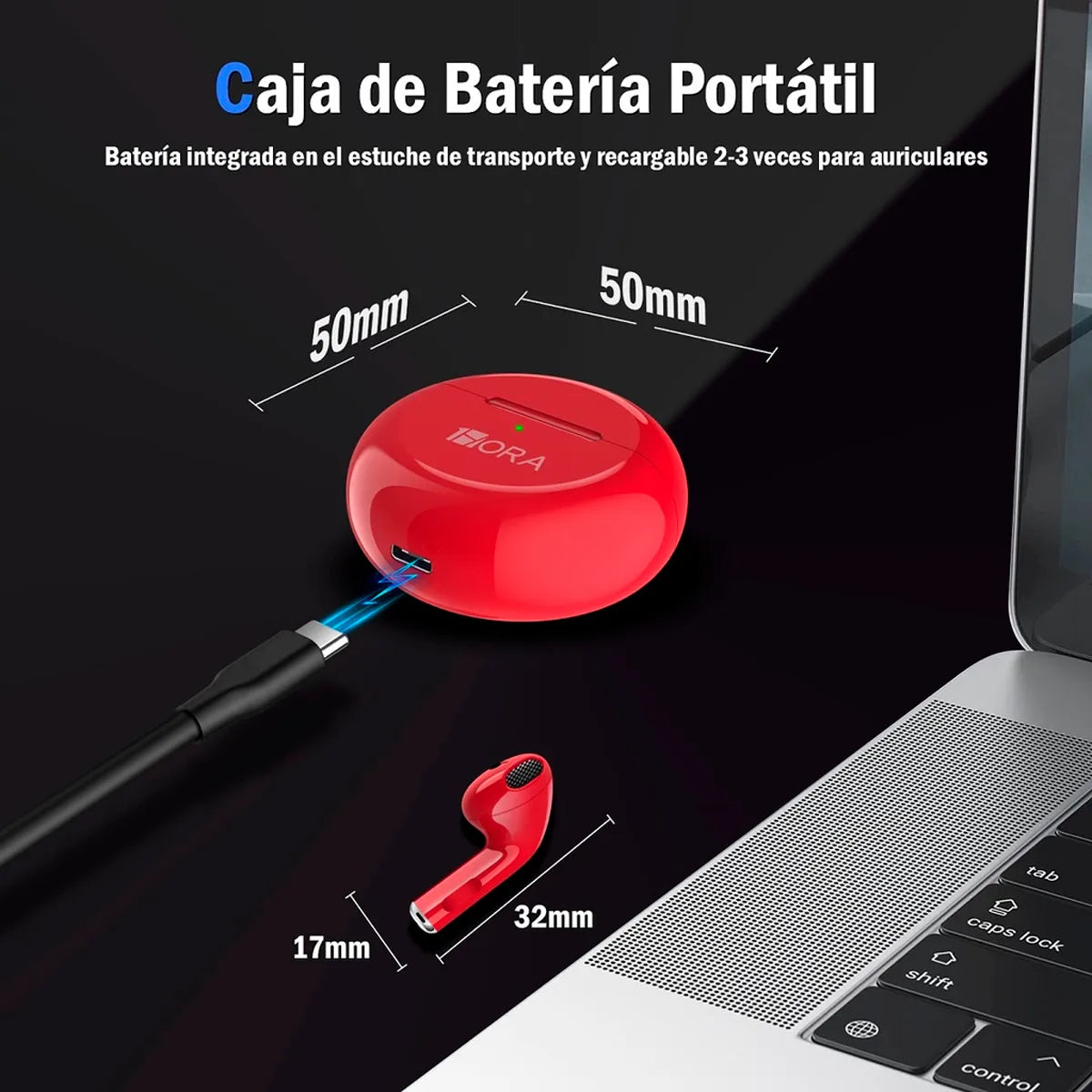 Fone de ouvido in-ear sem fio 1Hora In-Ear AUT119 AUT119 fucsia