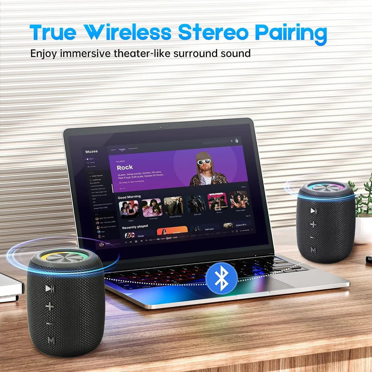 Altavoz Portátil Parlante Bluetooth Impermeable, 20w Negro