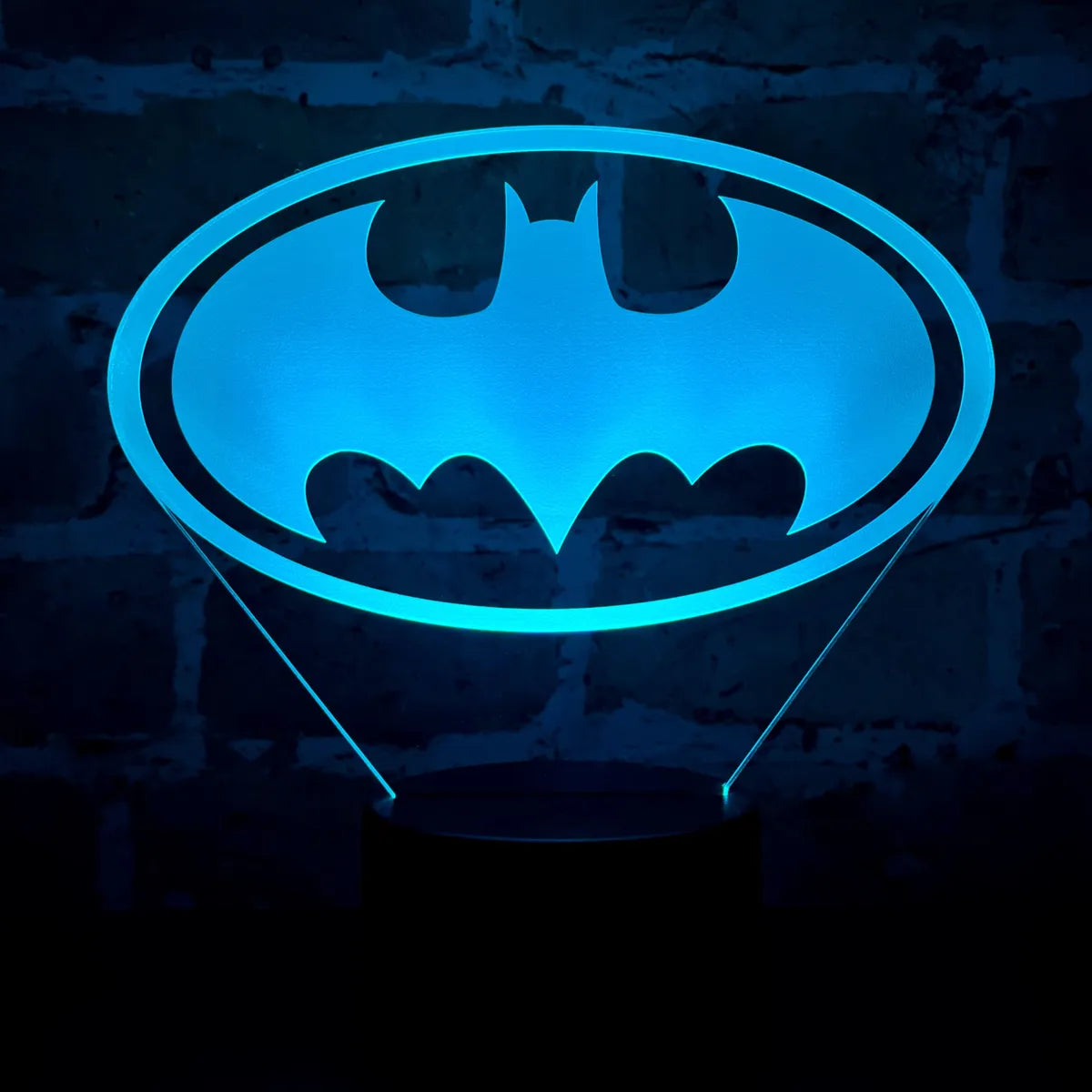 Lámpara De Noche Led Logo Batman Holograma Decoración Regalo Negra