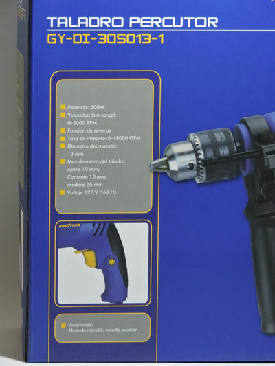 Taladro Percutor Goodyear 500w Gy-di-305013-1 Azul 60 Mhz