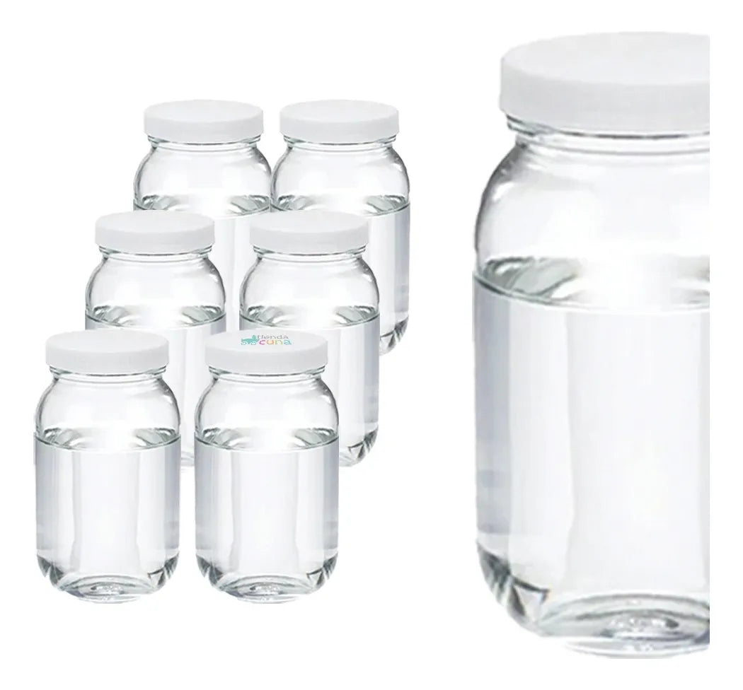 6 Frascos Envase Vidrio Almacenar Leche Materna 8 Oz