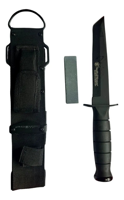 Cuchillo Smith & Wesson Rescate Acero Liso 15 Cm Negro