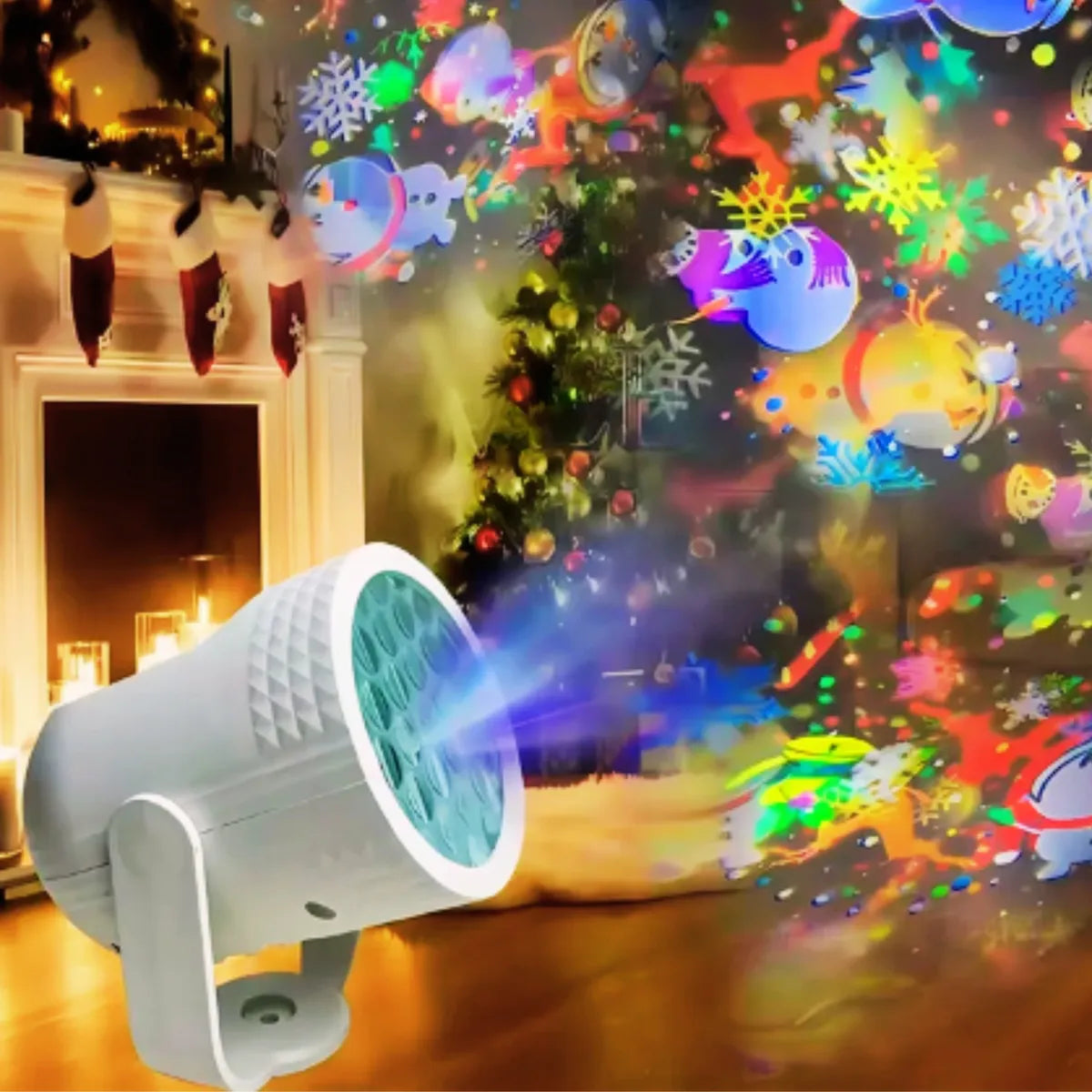 Proyector Navideño Multi Figuras Luces Led Giratorias Multicolor