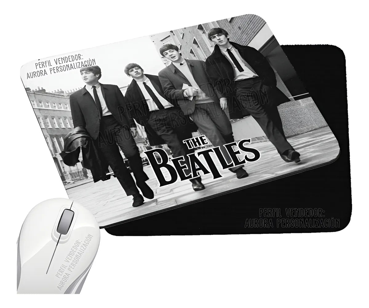 Pad Mouse Rectangular The Beatles Grupo Musica 3 Negro