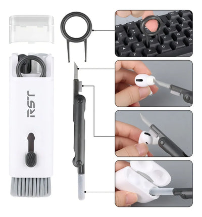 Kit De Limpieza 7 En 1 Para Auriculares, Teclado Y Computadora, Herramientas De Limpieza Profunda Con Limpiador De Pantalla Para AirPods 1/2/3/pro, Auriculares, Laptop Y Cámara Maca Rst