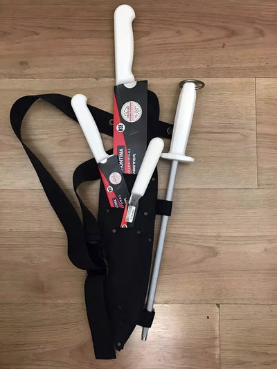 Cuchillos Tramontina Para Chef Con Chaira De 12 Pulgadas Color Negro/blanco