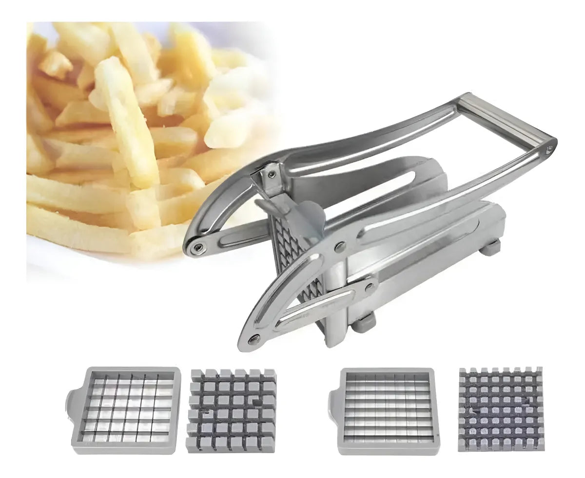 Cortador De Papas Rallador De Verduras Rebanador De Cebollas Color Plata
