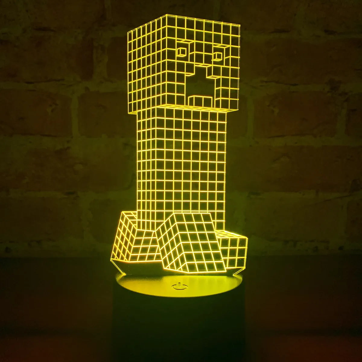 Lámpara De Noche Led 3d Minecraft Creeper Regalo Holograma Negro