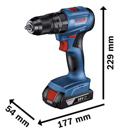 Taladro Percutor Inalambrico Bosch Gsb 185-li Cargador 2 Bat - Azul Oscuro
