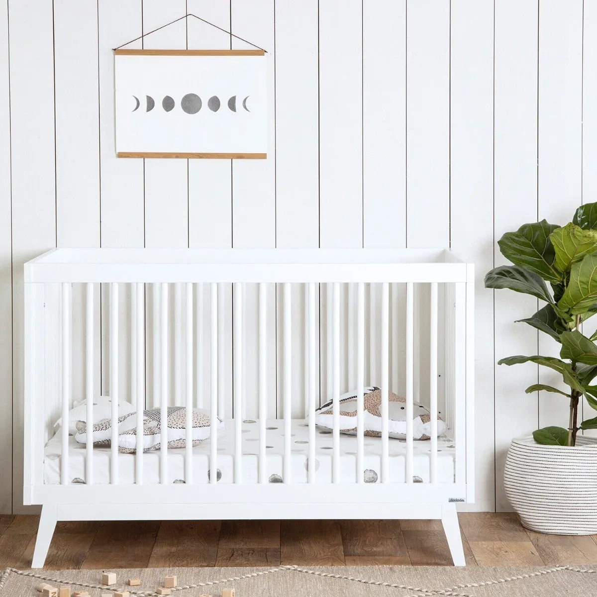 Cuna A Cama Infantil Dadada Soho 3 En 1 Convertible Madera Blanco