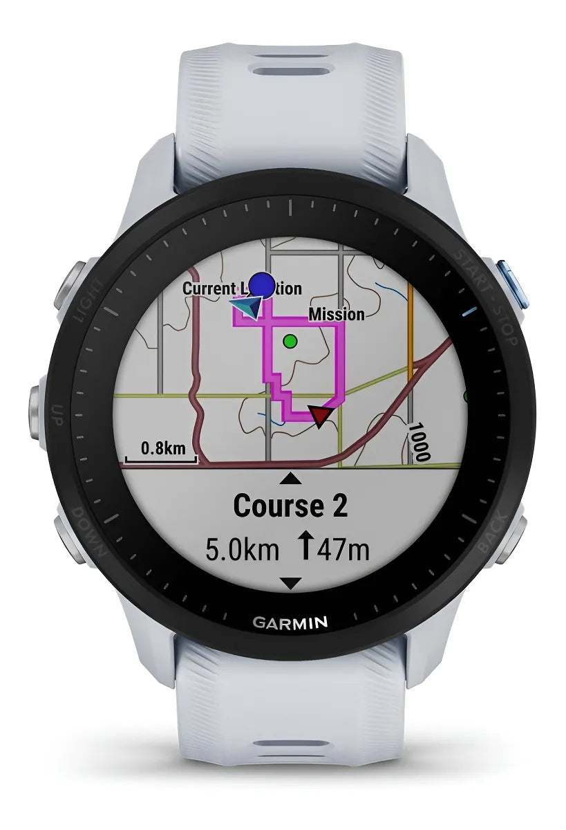 Reloj Garmin Gps Forerunner 955 Triatlón Blanco Color Del Bisel Negro