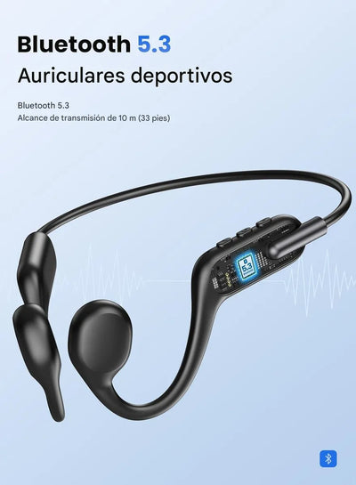 Audífonos De Conducción Ósea Para Natación,ip68impermeables Negro