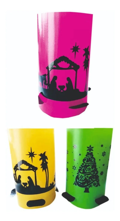 Faroles Navideños + Velas Luces Led Multicolor