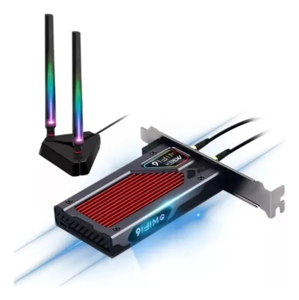 Adaptador Pcie Wi-fi 6e Bluetooth 5.3 Tribanda Rgb Fenvi