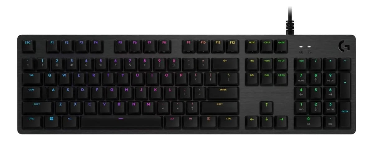 Teclado gamer Logitech G Serie G QWERTY GX Blue inglés US color carbón con luz RGB