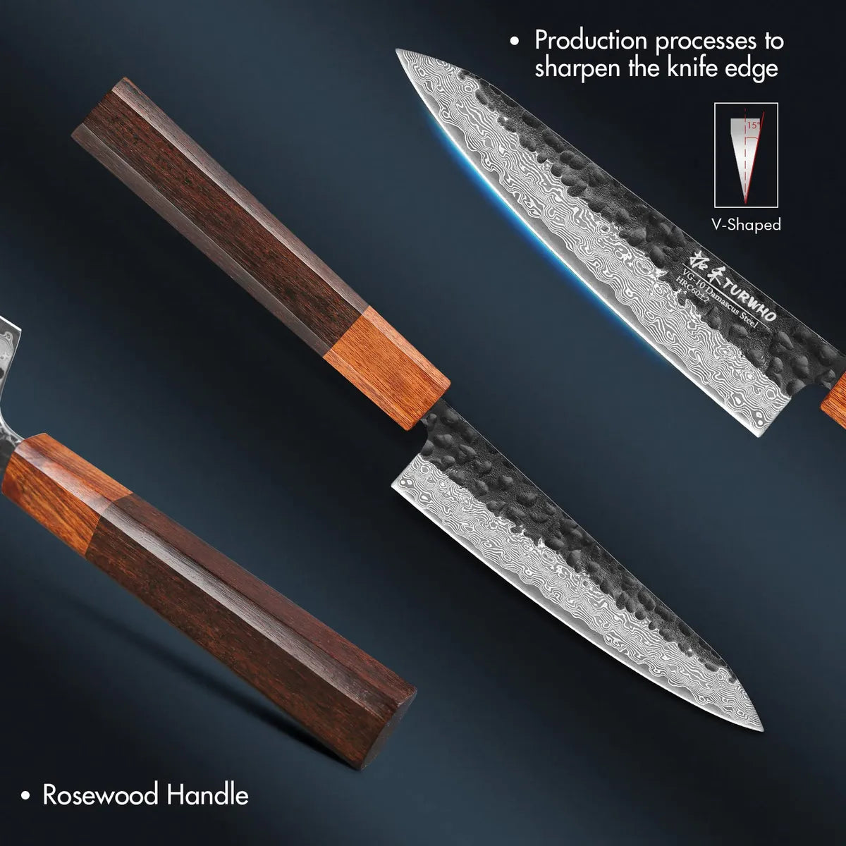Turwho Cuchillo Utilitario Japones De 5 Pulgadas Forjado A M