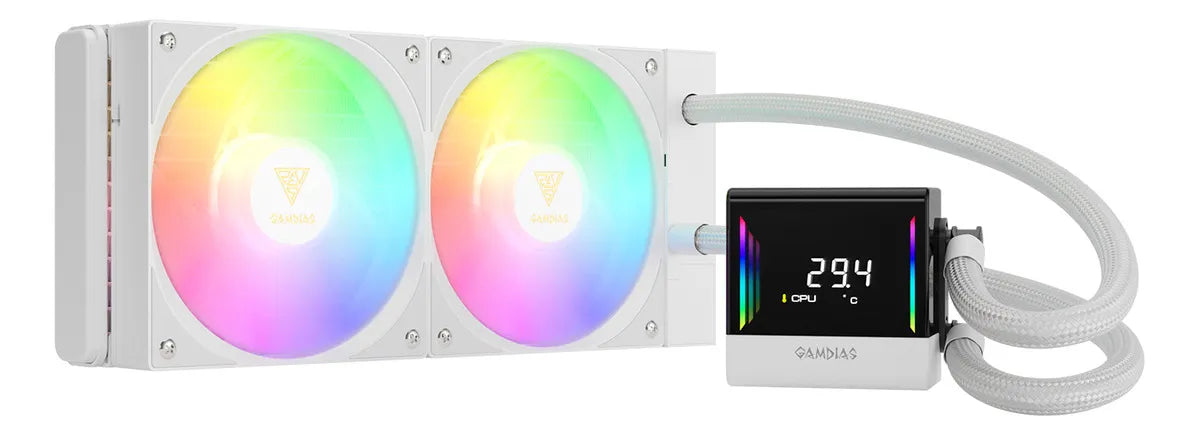 Enfriamiento Gamdias Chione E4-240 Digital 240mm Lga1700/am5 Led Rgb Blanco