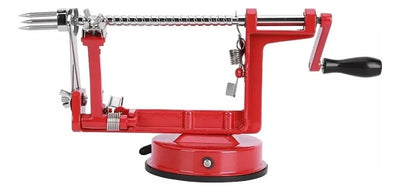 Pelador De Manzanas Y Verdura 3 En 1 Cortador Espiral Manual Rojo