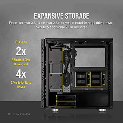 Corsair 275r Chasis Torre De Vidrio Templado Con Flujo Aire Negro