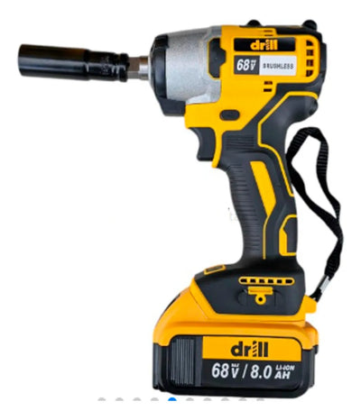 Combo Taladro Inalámbrico 13mm Y Pistola Impacto 68v - Amarillo - 50hz/60hz