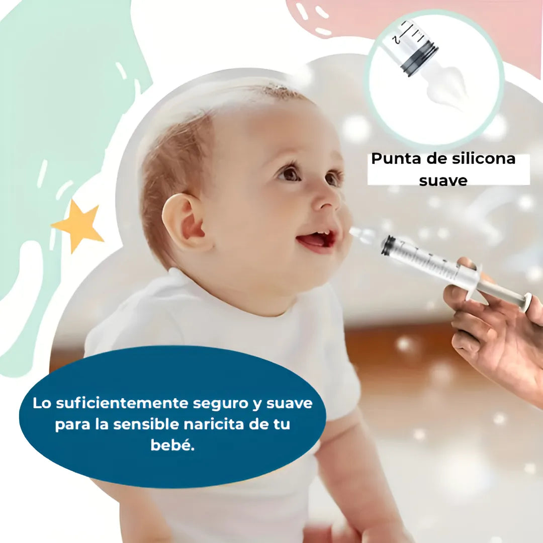 Aspirador Nasal Suave Seguro De Silicona Para Bebés Y Niños Color Azul