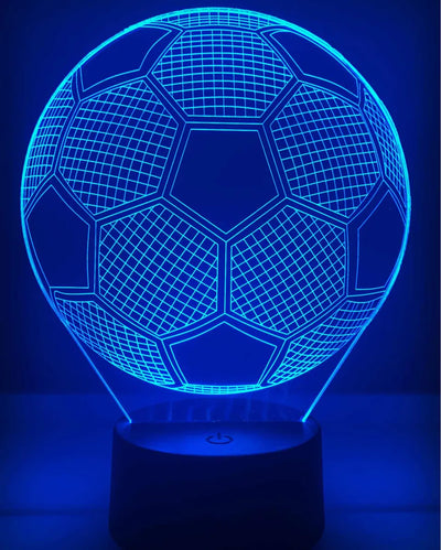 Lámpara De Noche 3d Led Balón Fútbol Regalo Holograma Negra