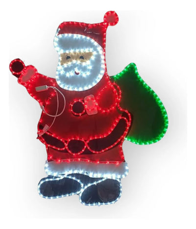 Papá Noel Navidad Luz Led Luces Navideñas Rojo, Blanco Y Verde