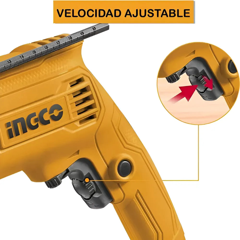 Ingco UID6808 taladro percutor 1/2 110/V120V60HZ 680W 0-3000RPM color amarillo.