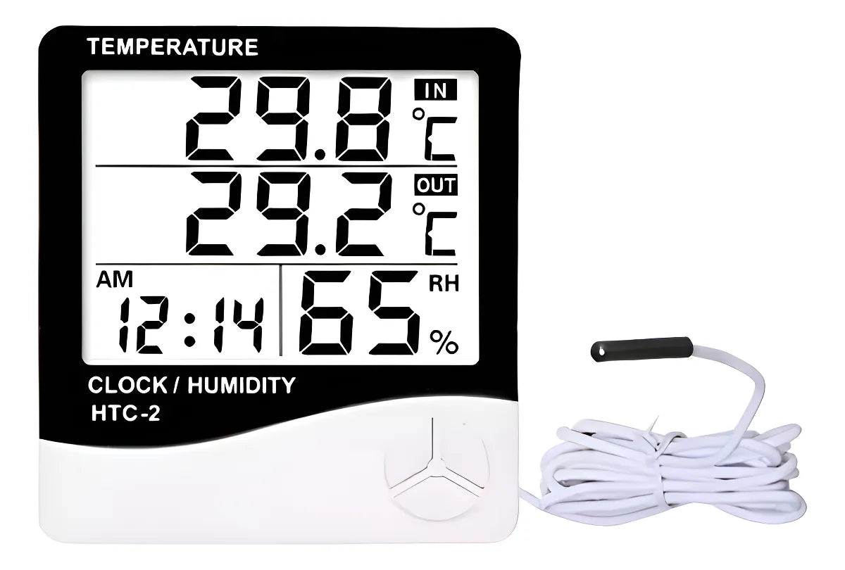 Reloj Termohigrometro Digital Sonda Temperatura Humedad Htc2