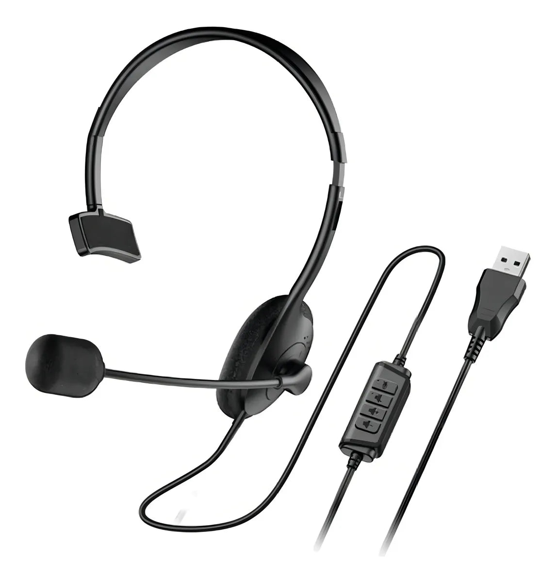 Audífono Genius Con Micrófono Hs-100u Mono Usb Color Negro