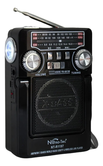 Radio Parlante Recargable Panel Solar Linterna Led Portátil Diseño