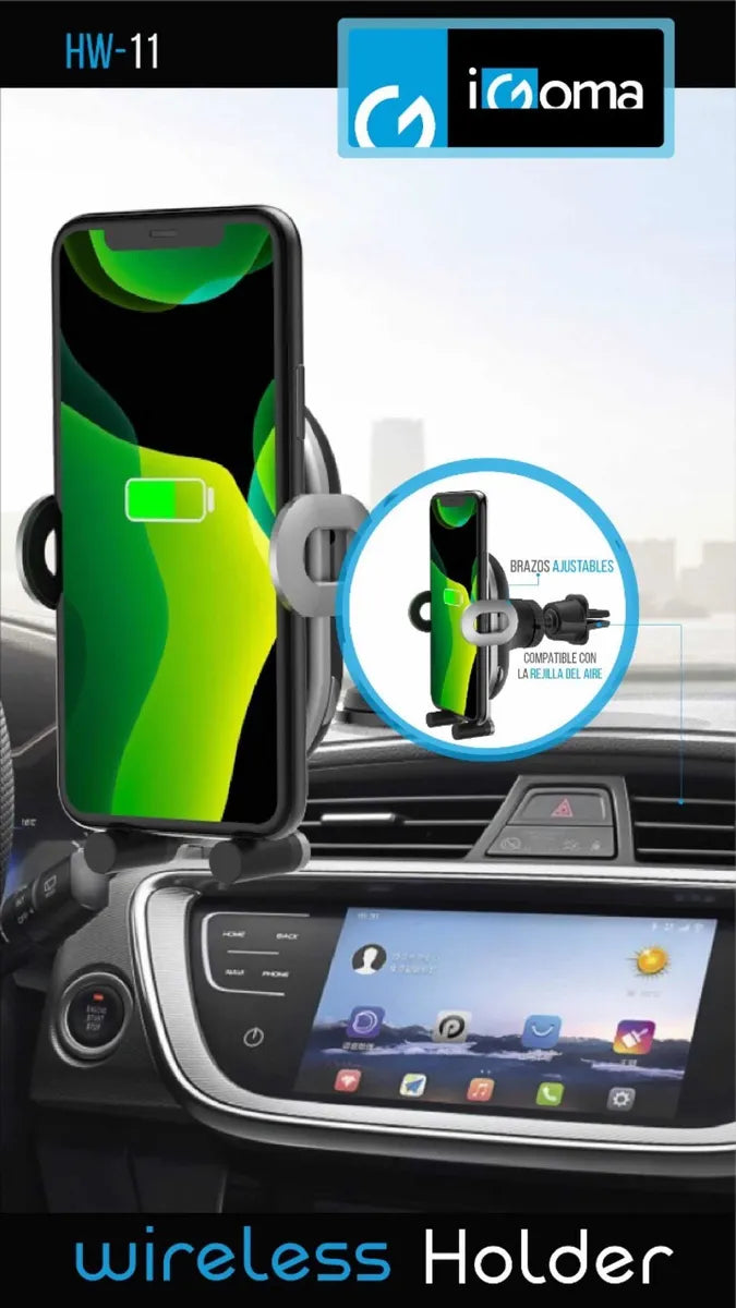 Holder Para Carro Cargador Inalámbrico Igoma Negro