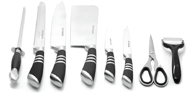 Set De Cuchillos Winsor 9 Pcs Color Plateado/Negro