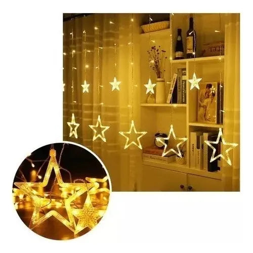 Extensión Luces Led Estrella Decoración Navideña Cálida Arbo Cálida