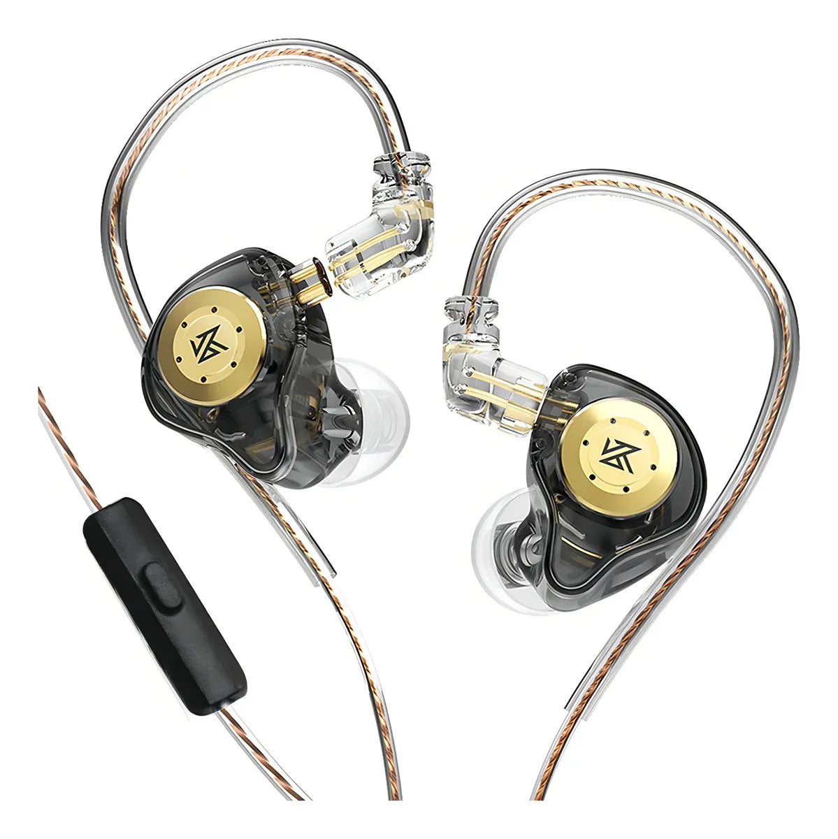 Auriculares intraurales Kz Edx Pro Dj Musicians Return Stage, color negro, con micrófono