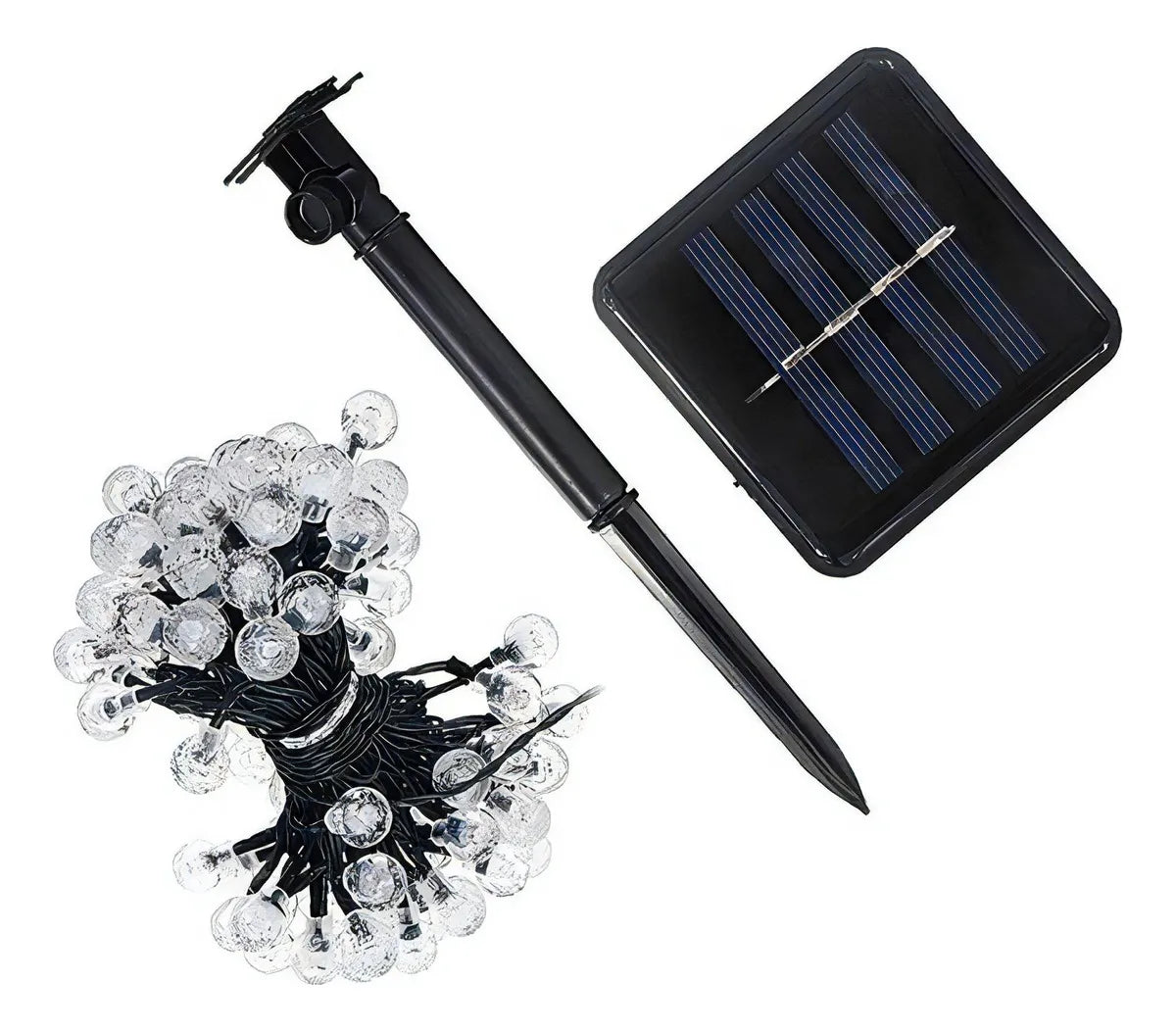 Solar Flasher 50 Bolas Luz Led Solar Navideña Blanca Cálida Dorado