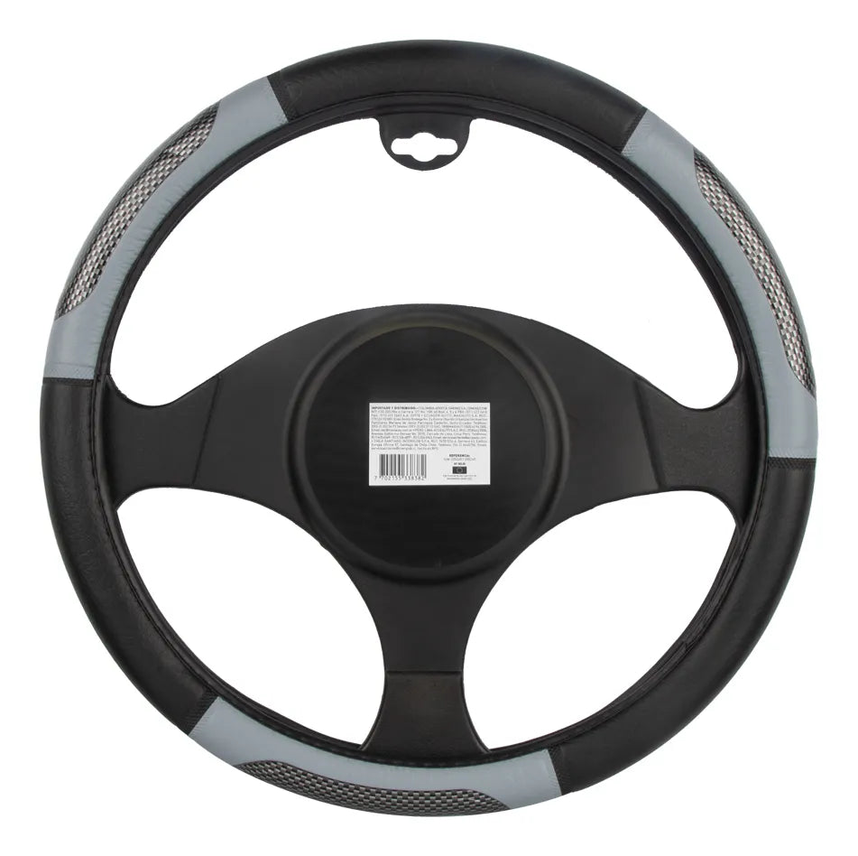 Forro Timón Simoniz Full Equipo Negro Con Apliques Gris Azul - Negro