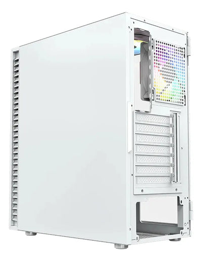 Chasis Gamer Xyz Airone 100 Glass Blanco X6 Fans Argb Vidrio