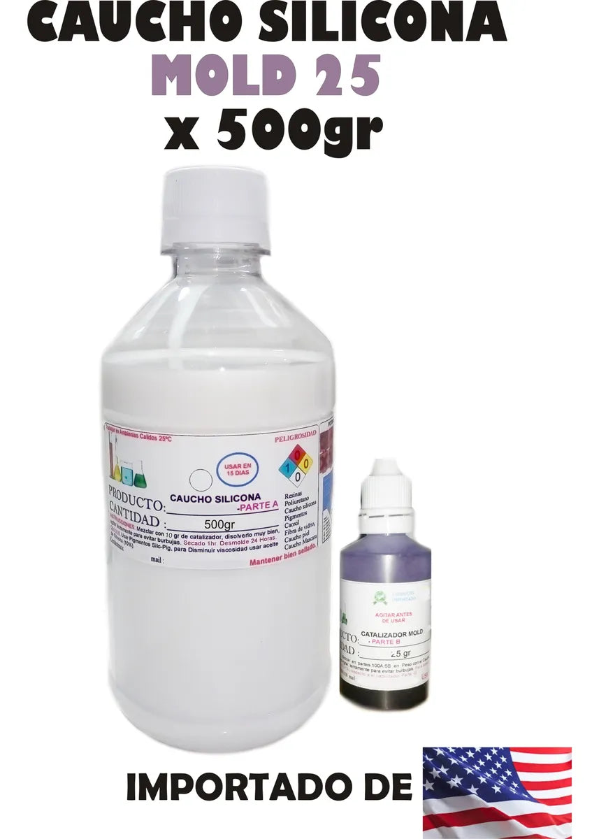 Caucho Silicona Mold 25 Estaño Liquido Moldes X500gescultura