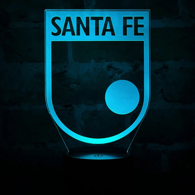 Lámpara De Noche Led Santa Fe Holograma Decoración Regalo Negro