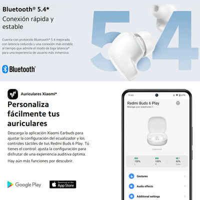 Xiaomi Redmi Buds 6 Play Auriculares Táctil Manos Libres Blk Negro