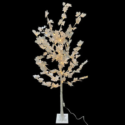 Arbol Hojas Luz Decoración Bodas Color Blanco 180 Cm Navidad
