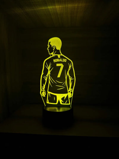 Lámpara De Noche Led Cristiano Ronaldo Cr7 Holograma Regalo - Negra