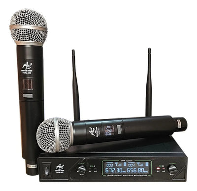 Micrófono Inalámbrico Doble Uhf Américan Sound Twm352 Color Negro
