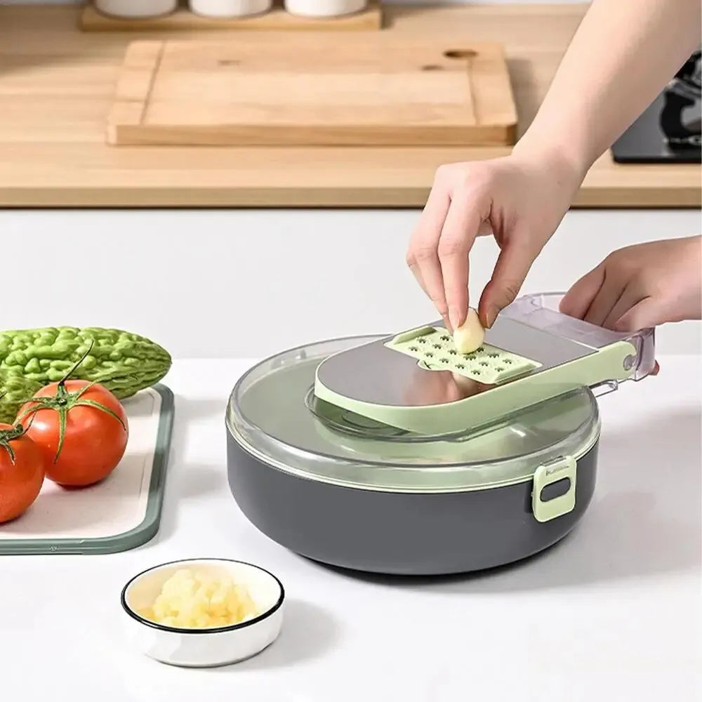 Picadora De Verduras Multifuncional Cortadora Alimentos 9en1 Color Gris1