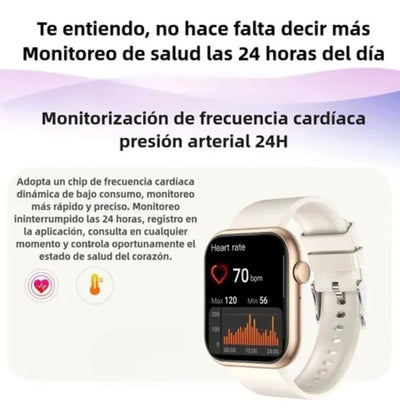 Smartwatch Ultra Display De 1.99 Con Correa De Gel Silicona Negro Negro